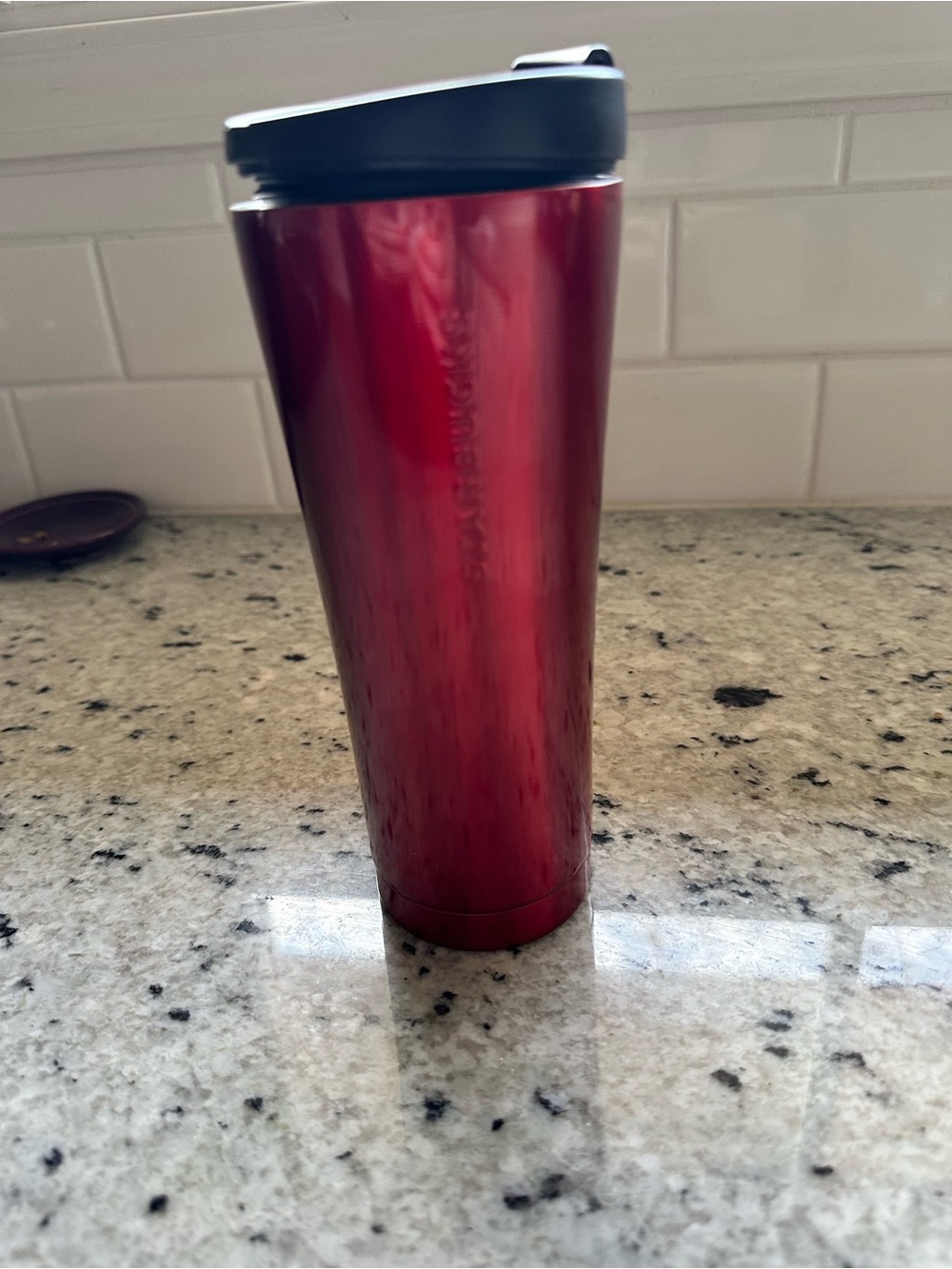 Starbucks Metallic Red Tumbler with Black Lid